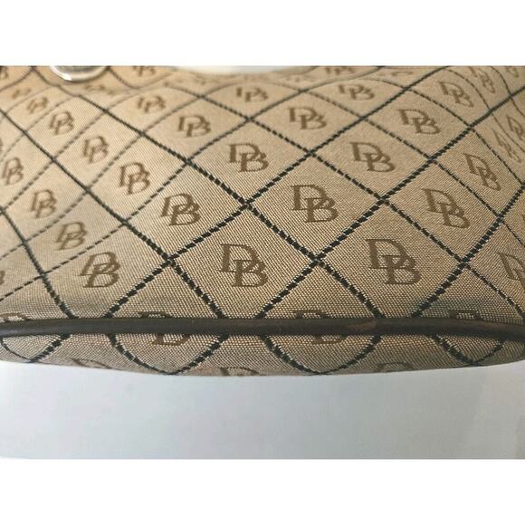 Dooney & Bourke Signature Diamond Jacquard Small Handbag Brown 11x8x5 - Picture 11 of 16